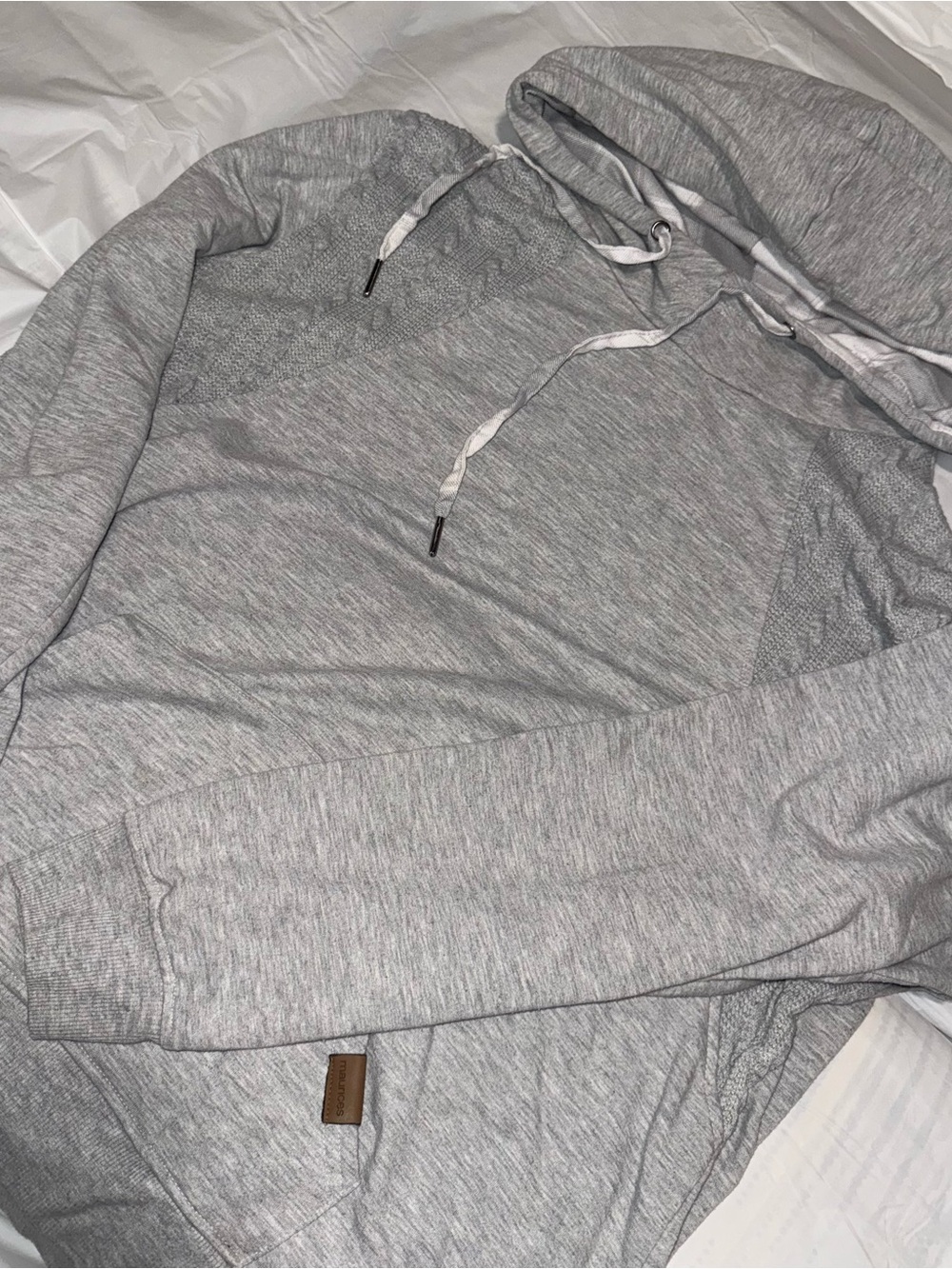 Maurices Light Gray Women's Hooded Pullover Sweatshirt
